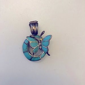 Turquoise pendant sterling silver